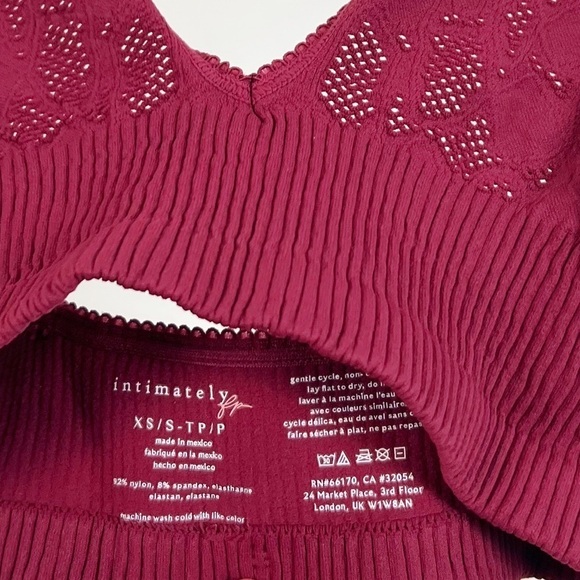 NWT Free People Feels Right Seamless Bralette in Pomegranate Wine - Picture 6 of 8